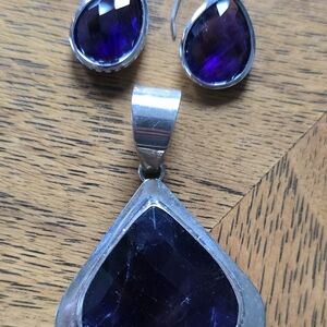 Elegant Purple and Silver Jewelry Set